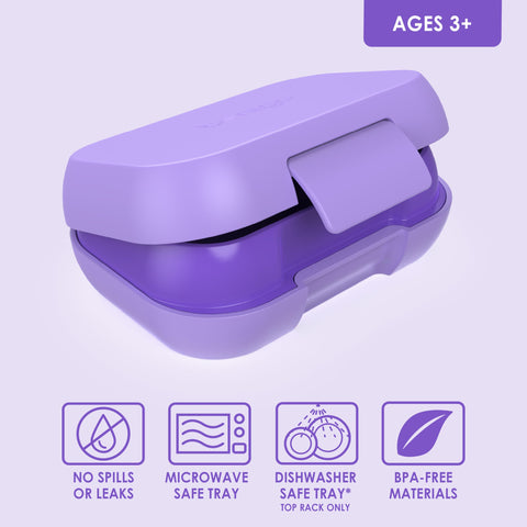 Bentgo Kids Snack easy-open latch supports small hands at snack time.