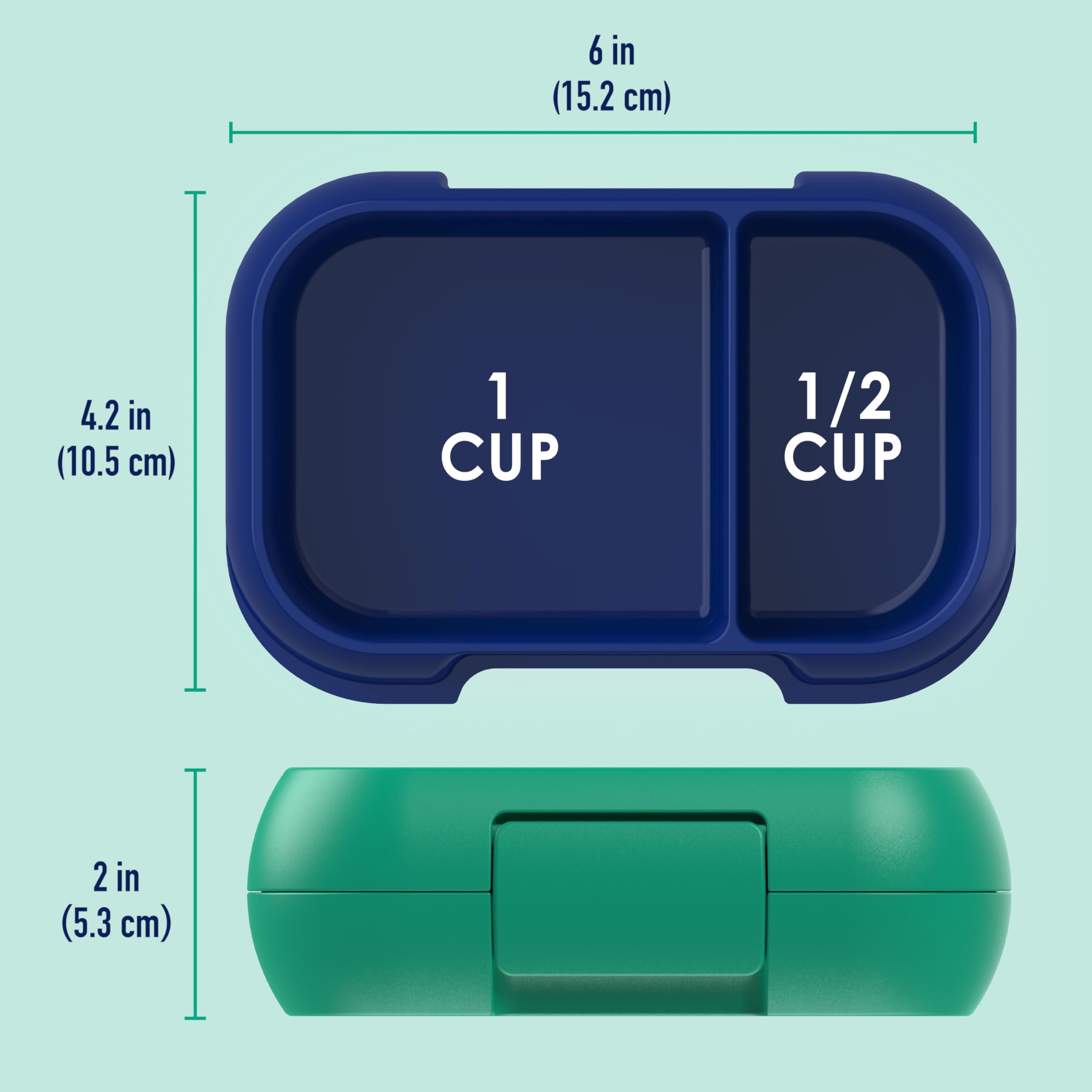 Bentgo Kids Snack green and navy color option ideal for school