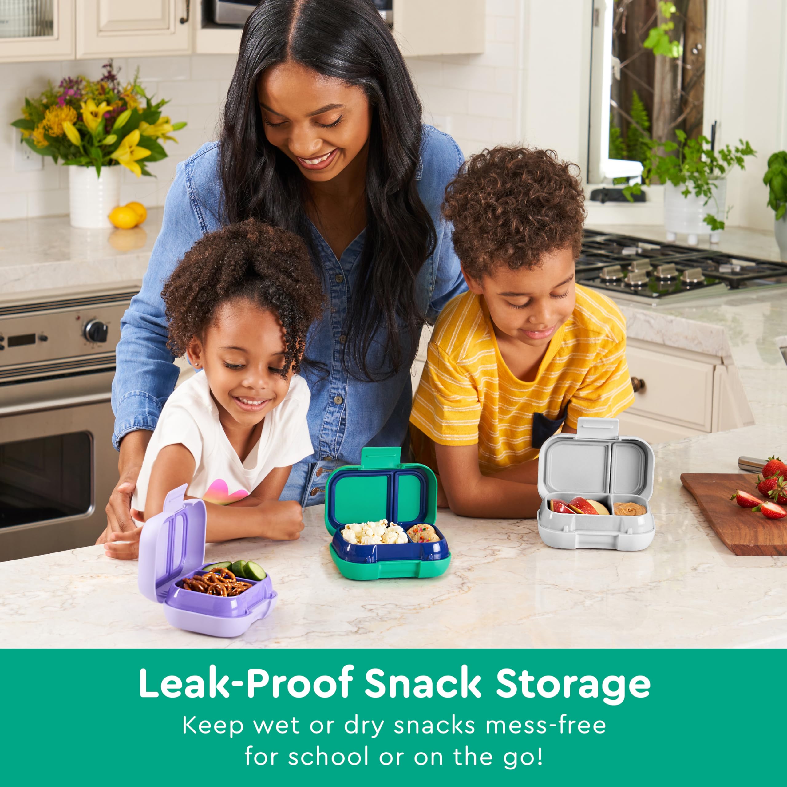 Bentgo Kids Snack leak-proof seal keeps snacks tidy in bags