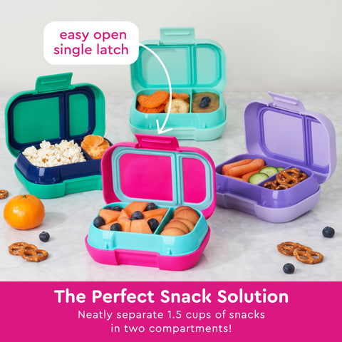 Bentgo Kids Snack microwave-safe with removable tray for reheating.