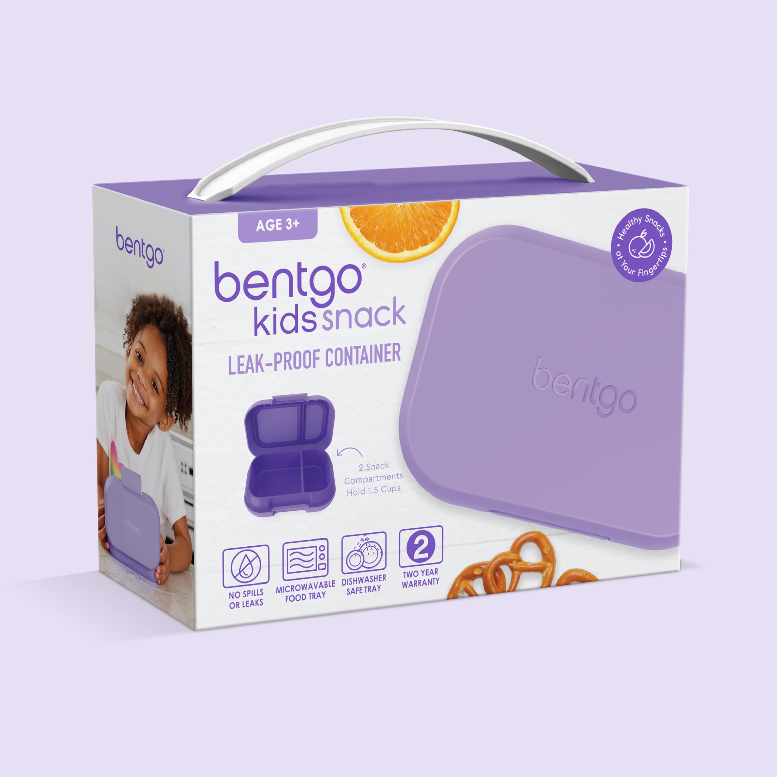 Bentgo Kids Snack purple color adds kid-friendly flair to meals.