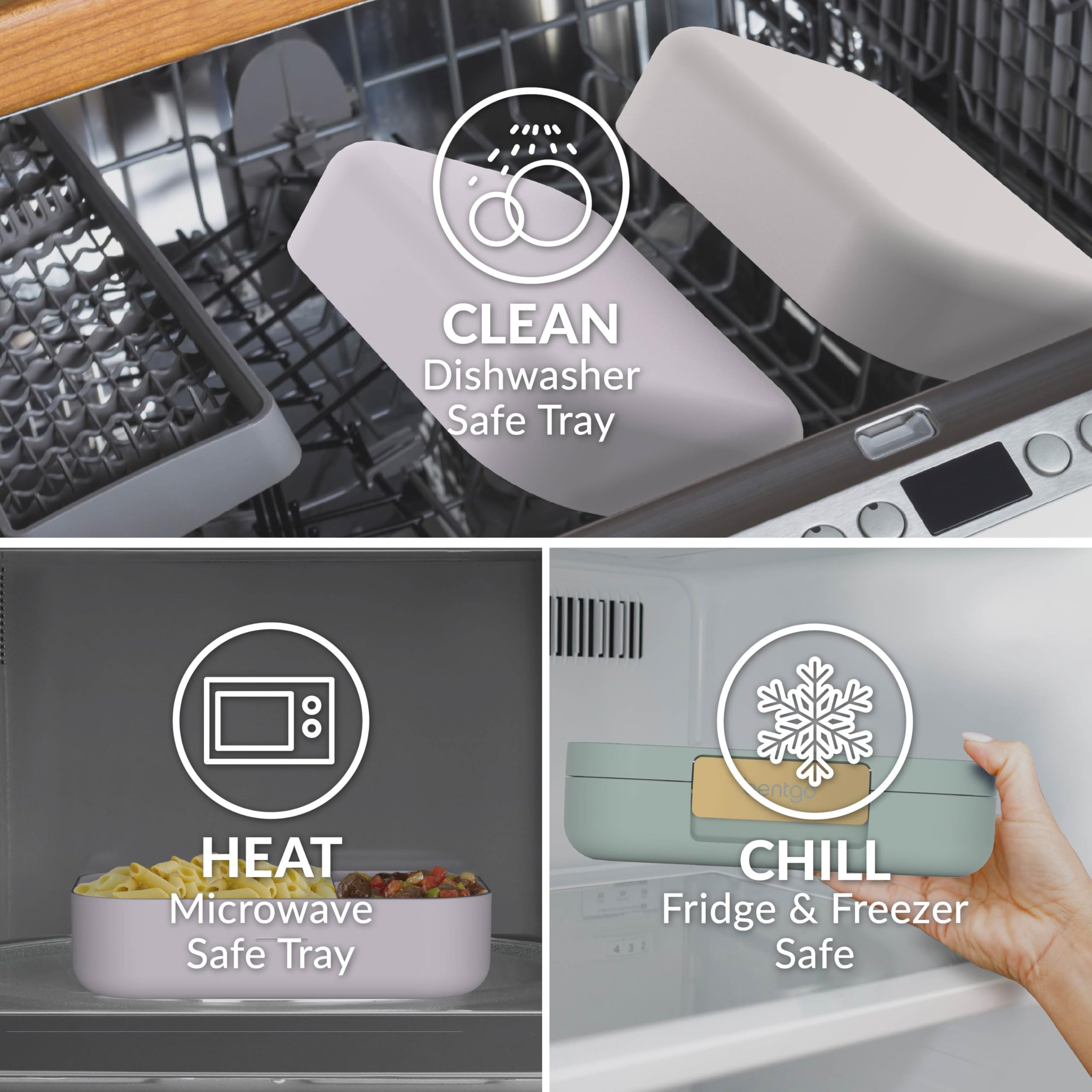 Bentgo Modern mint green dividers illustrate customizable portions for versatility