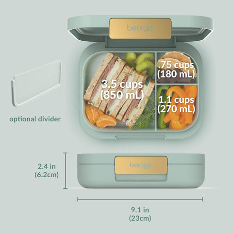 Bentgo Modern mint green microwave-safe tray supports quick reheats