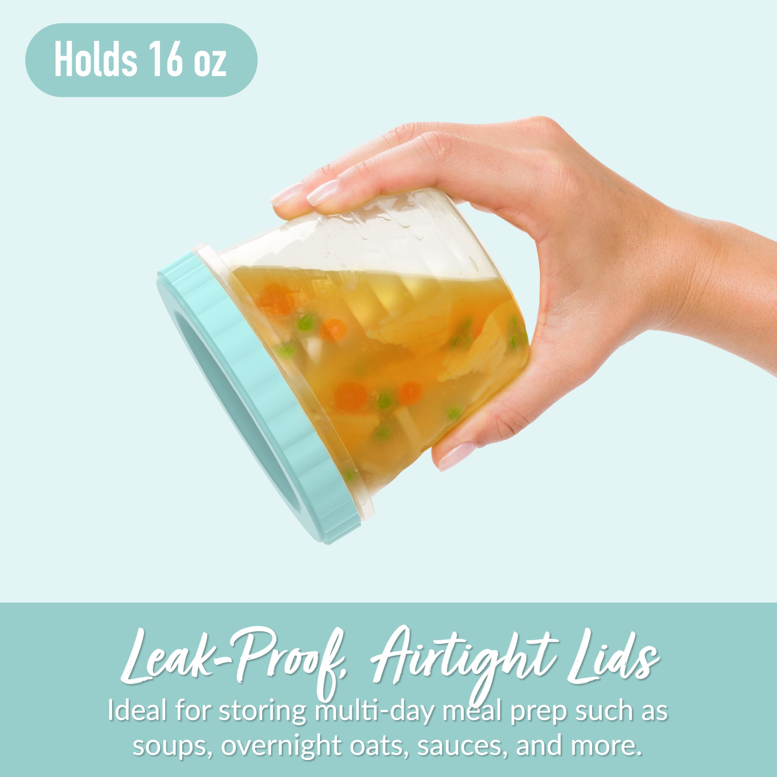 Bentgo Prep 16 oz round containers ideal for everyday portions.