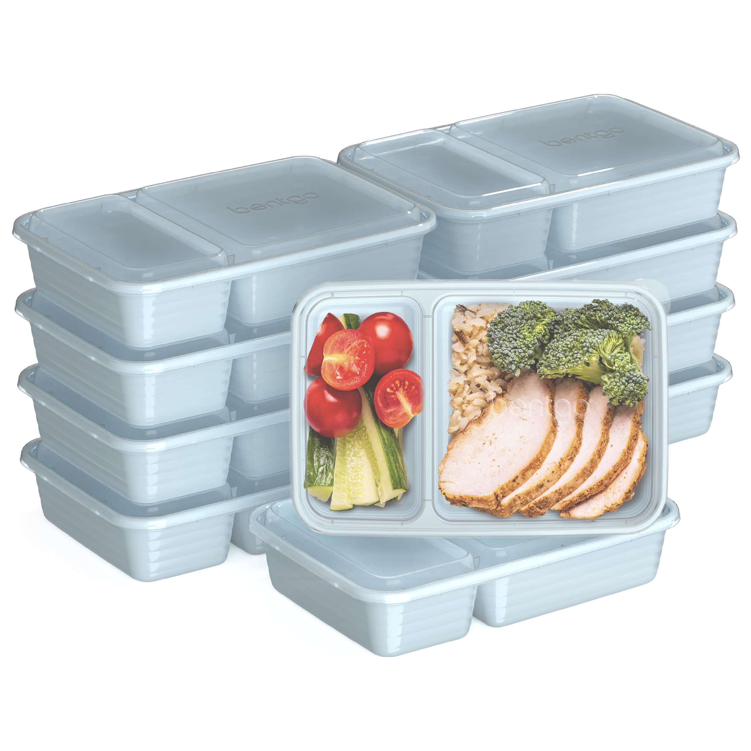 Bentgo Prep 20-piece set trays show easy organization for weekly meal prep.