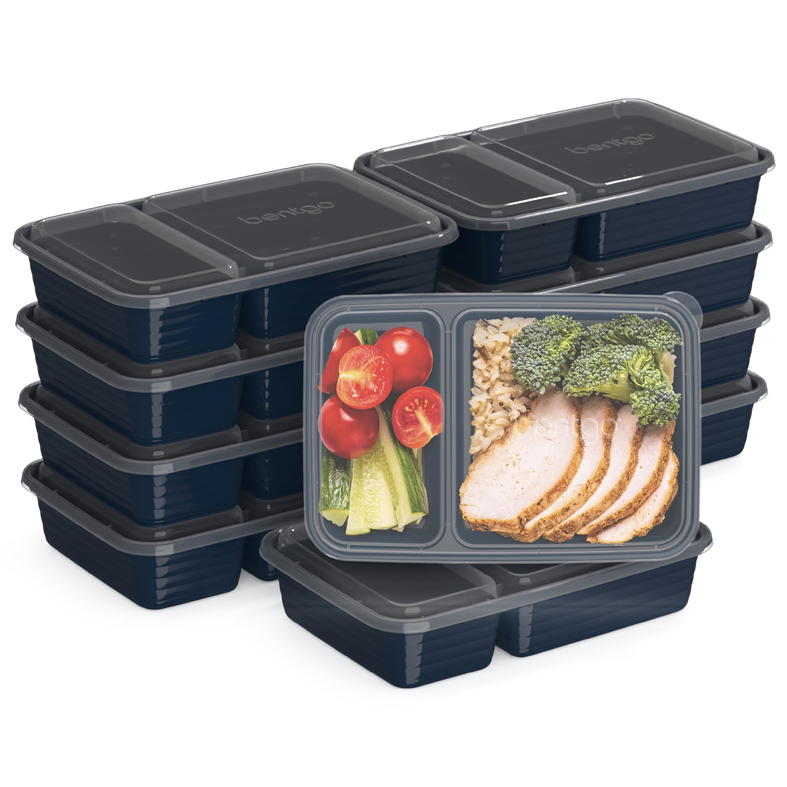 Bentgo Prep 20-piece two-compartment trays ready for organized meals on the go.