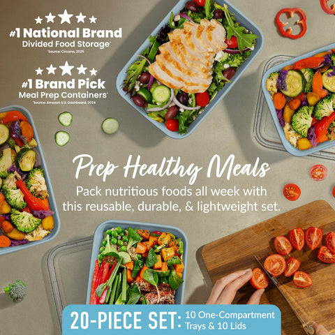 Bentgo Prep 4-cup portion trays showing precise measurements for portion control.