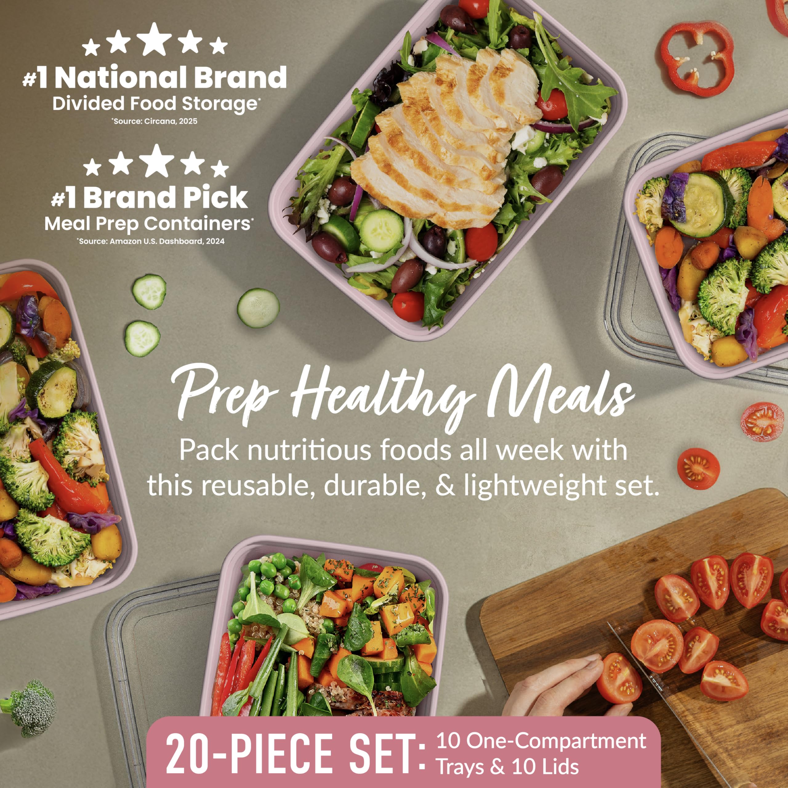 Bentgo Prep 4-cup tray for easy portion control during meal prep.