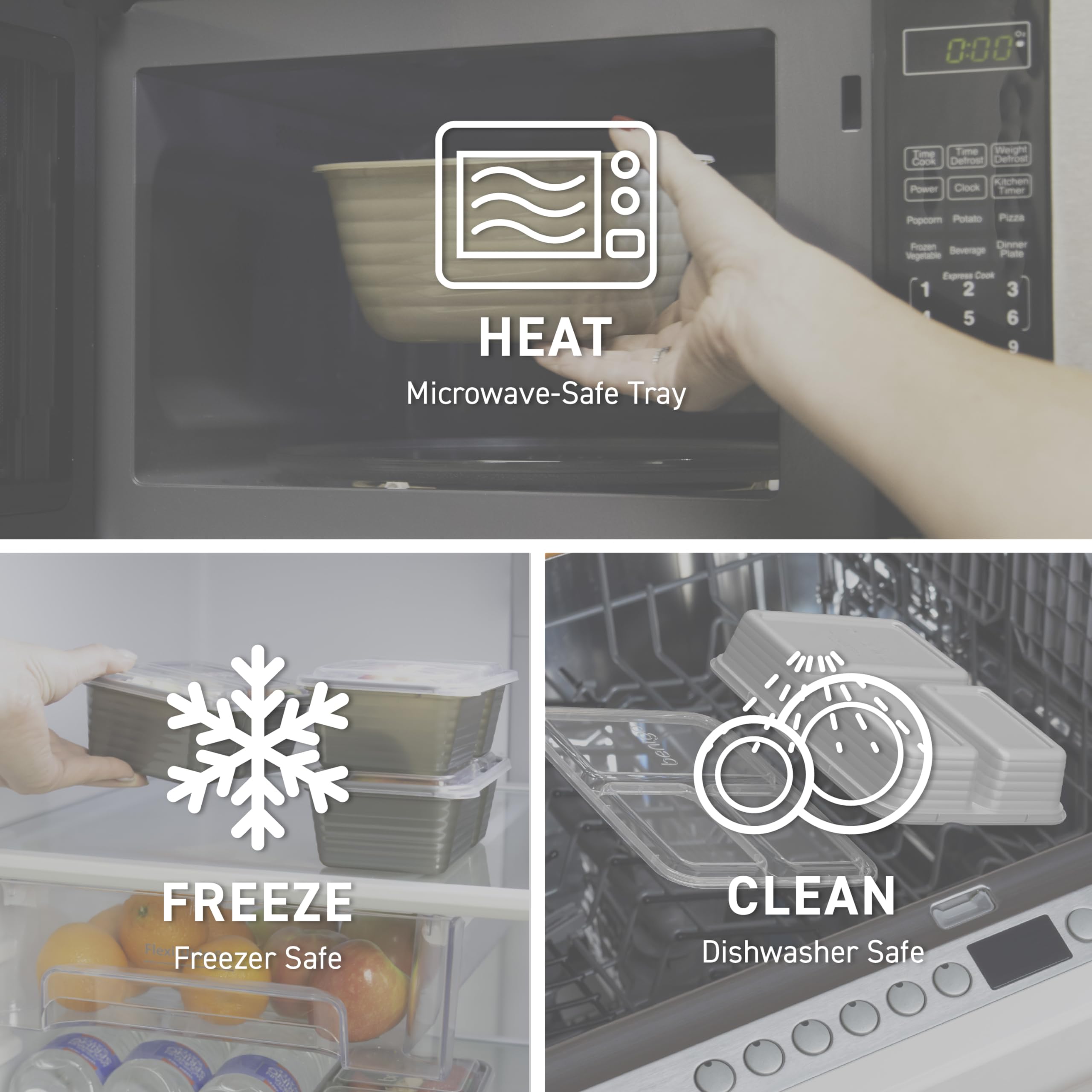 Bentgo Prep microwave-safe trays heat meals safely from freezer to table