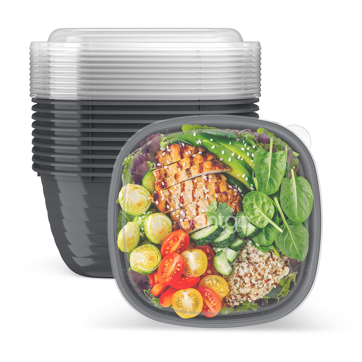 Bentgo Prep bowls collection showing ten matching bowls for organized weekly meal prep.