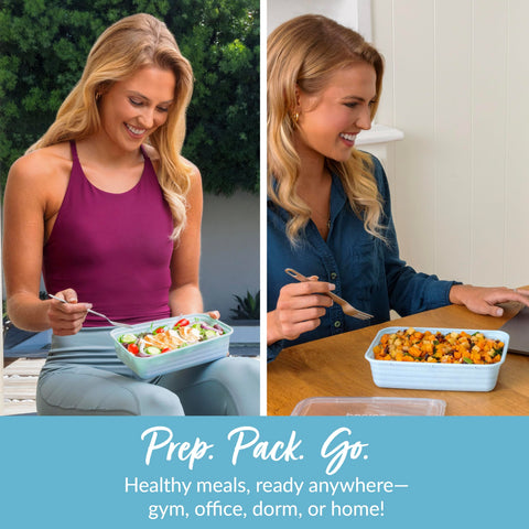 Bentgo Prep clear stackable lids keep food fresh and easily stored.