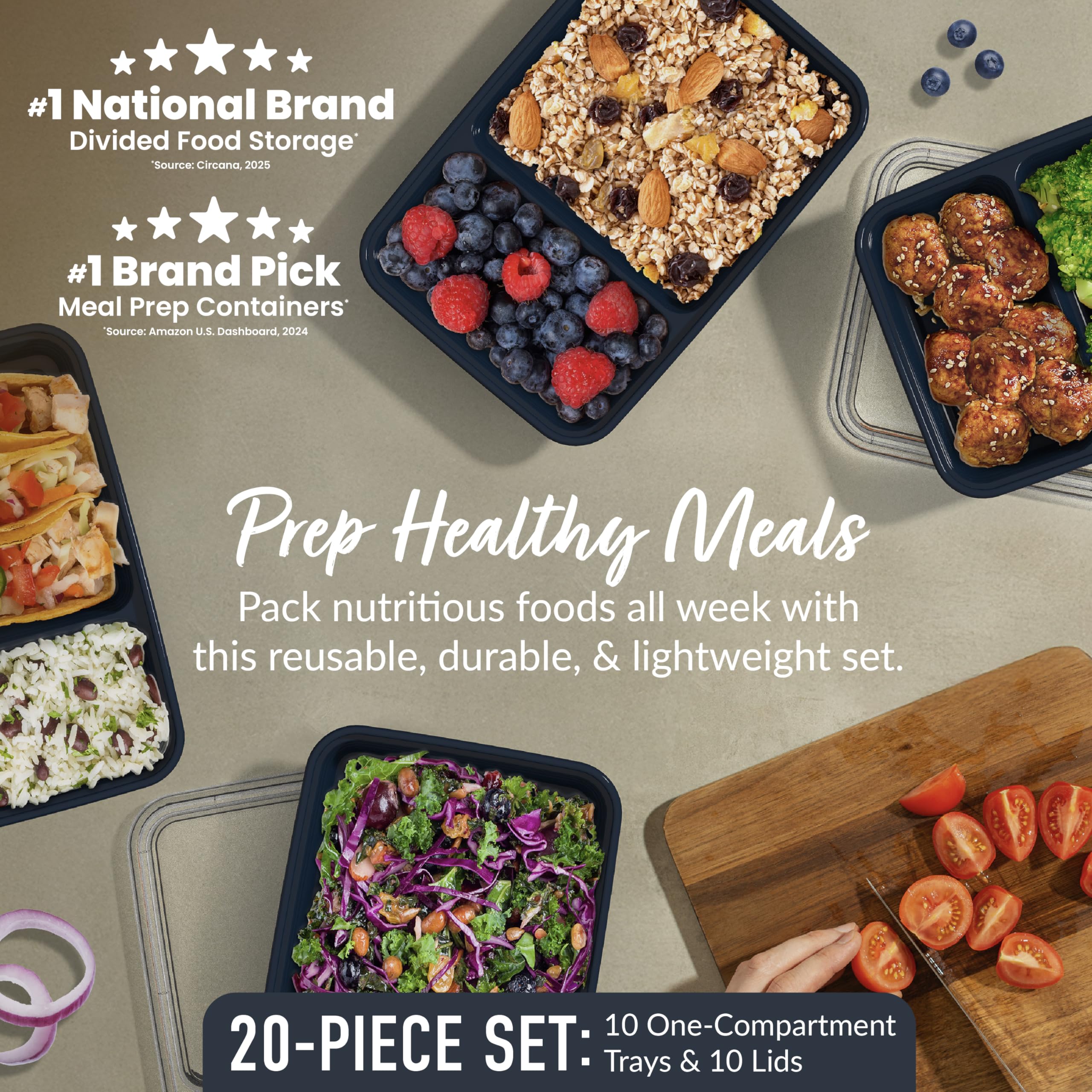 Bentgo Prep custom-fit lids sealing freshness for portable lunches.