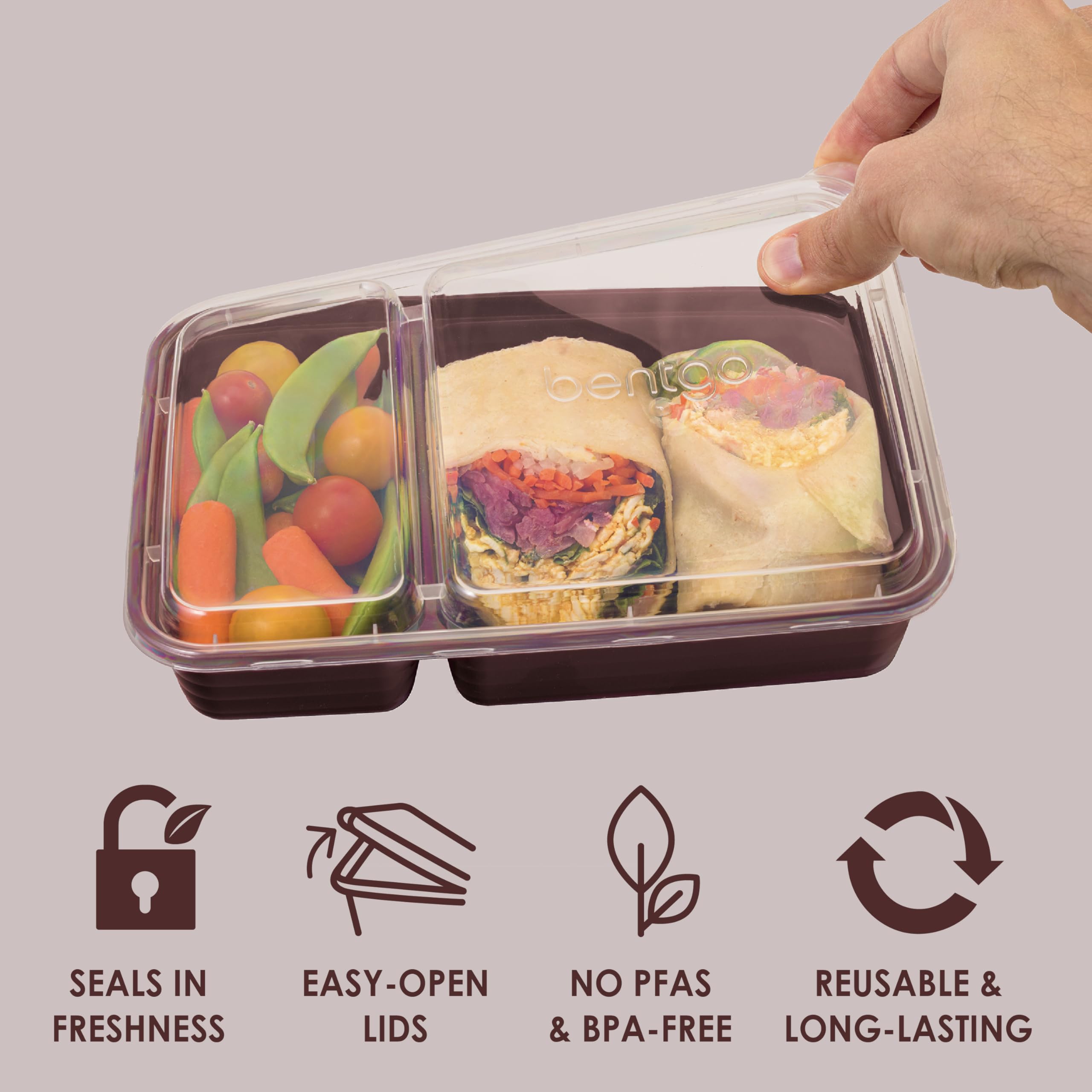 Bentgo Prep dishwasher-safe lids for easy cleanup