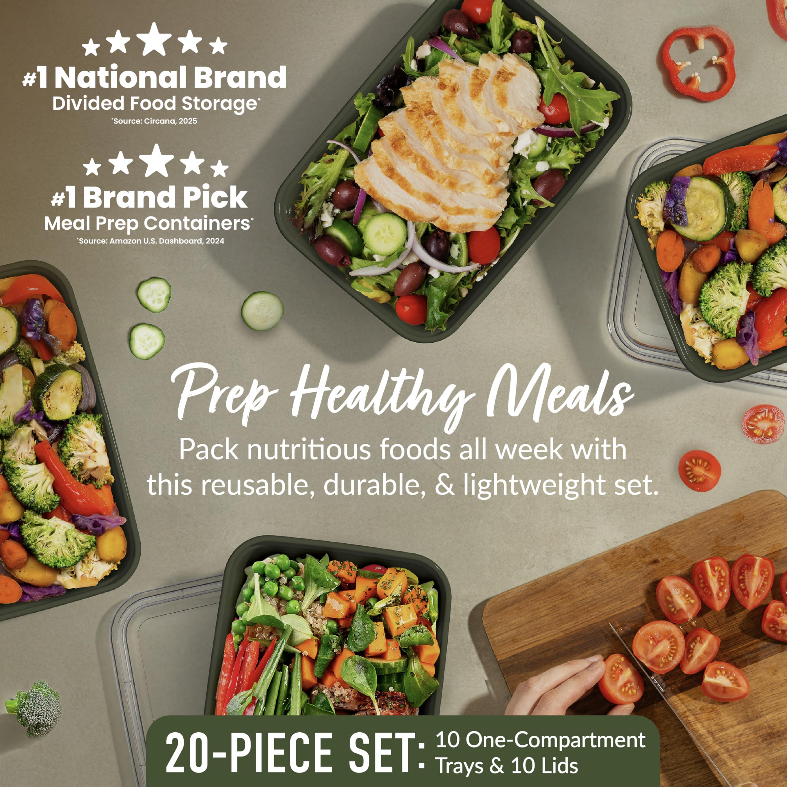 Bentgo Prep with embossed 4-cup measurements aids precise portion control.