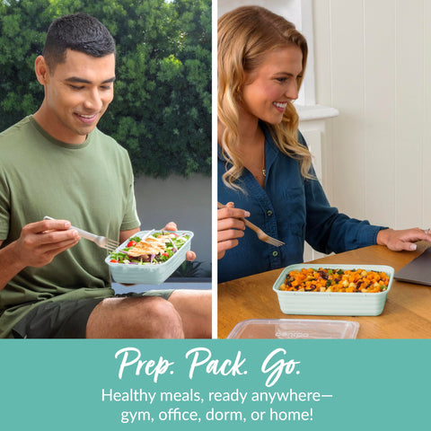 Bentgo Prep trays feature embossed measurements for easy portion control.