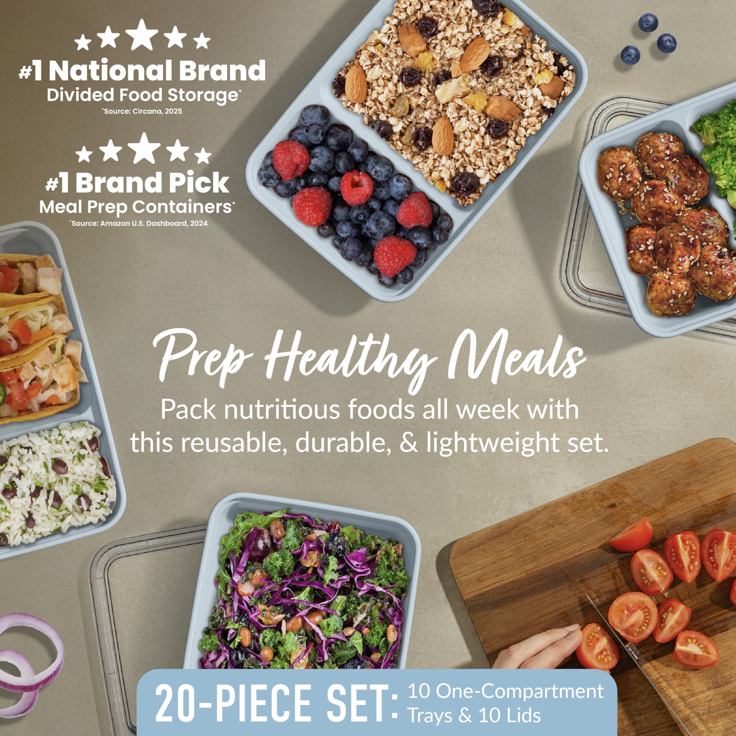 Bentgo Prep lids fit securely, keeping flavors fresh between meals.