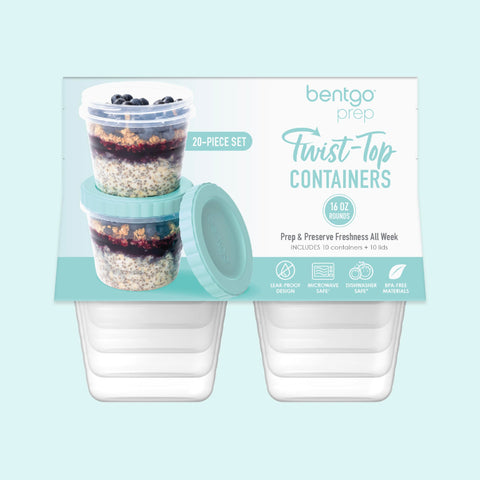 Bentgo Prep 20-piece set supports weekly meal planning and portion control.