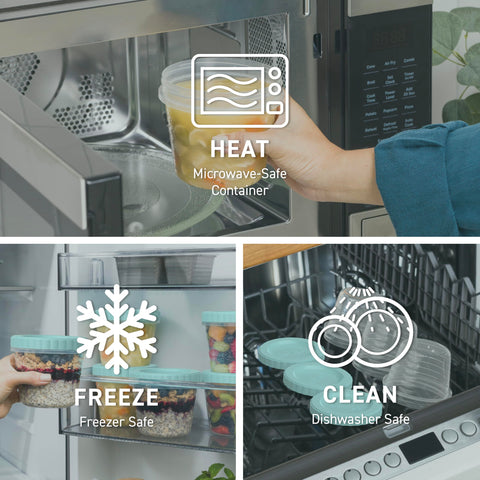 Bentgo Prep microwave, freezer, and dishwasher safe for convenient use.