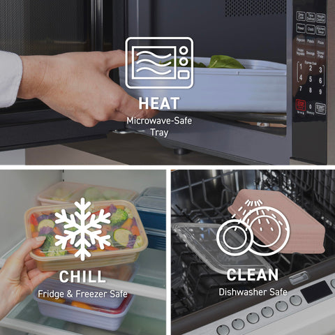 Bentgo Prep microwave-safe trays for quick reheating.