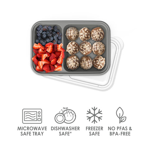 Bentgo Prep microwave-safe tray ready for reheating snacks.