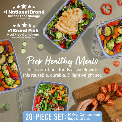 Bentgo Prep one-compartment trays ideal for portion-controlled lunches.