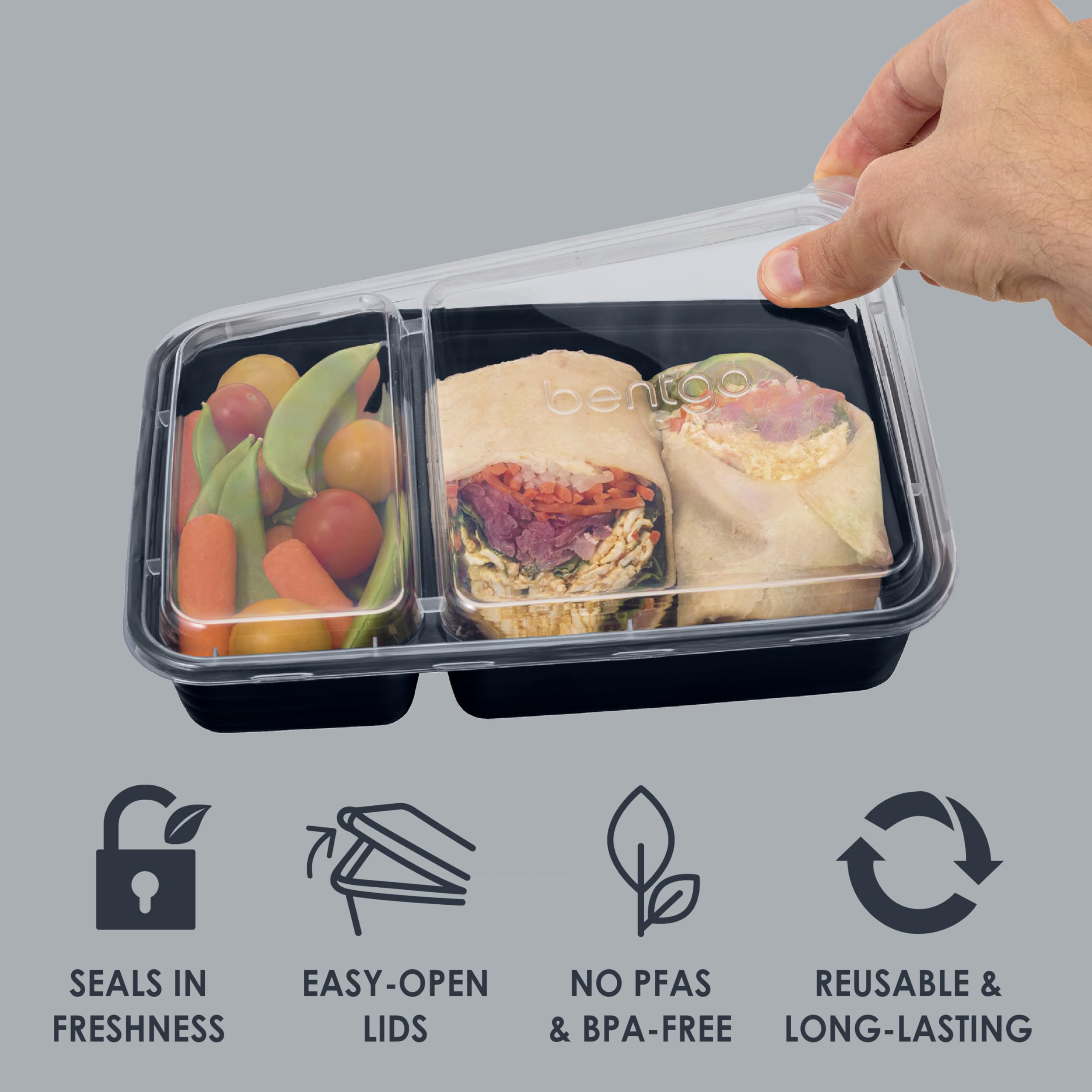 Bentgo Prep PFAS- and BPA-free material for daily meal prep safety.