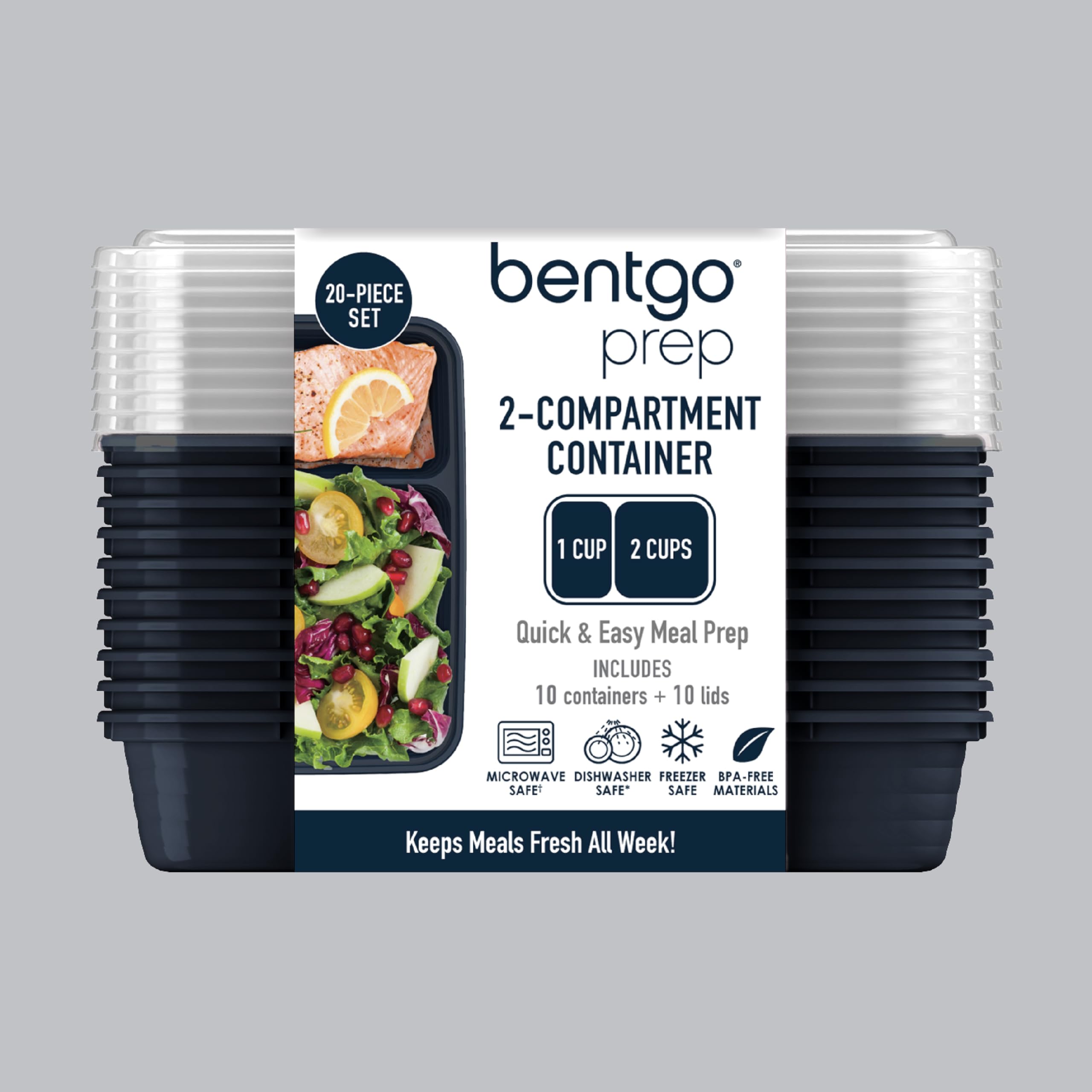 Bentgo Prep portable meal prep set ideal for breakfasts and lunches.