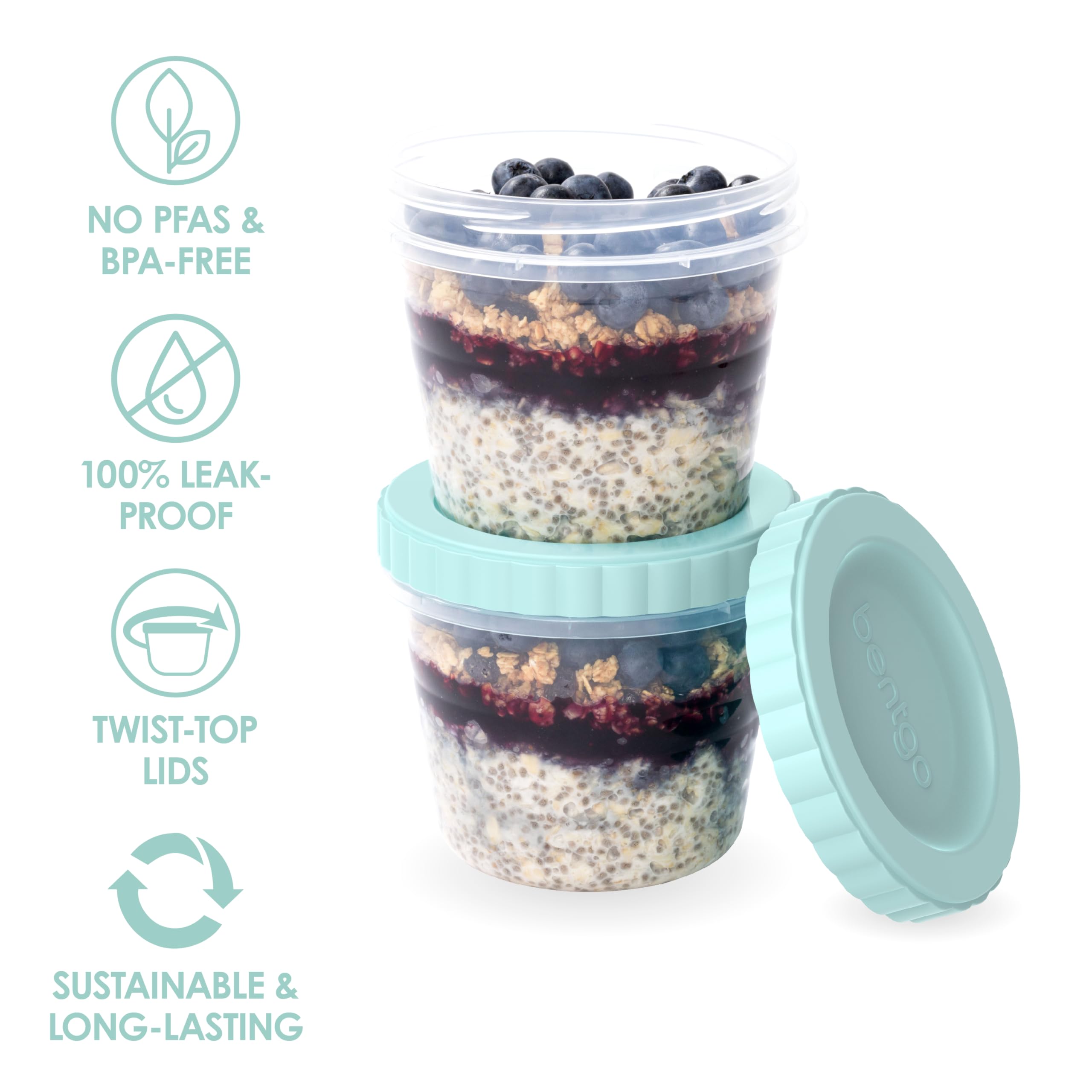 Bentgo Prep stackable lids and nestable bases save kitchen space.