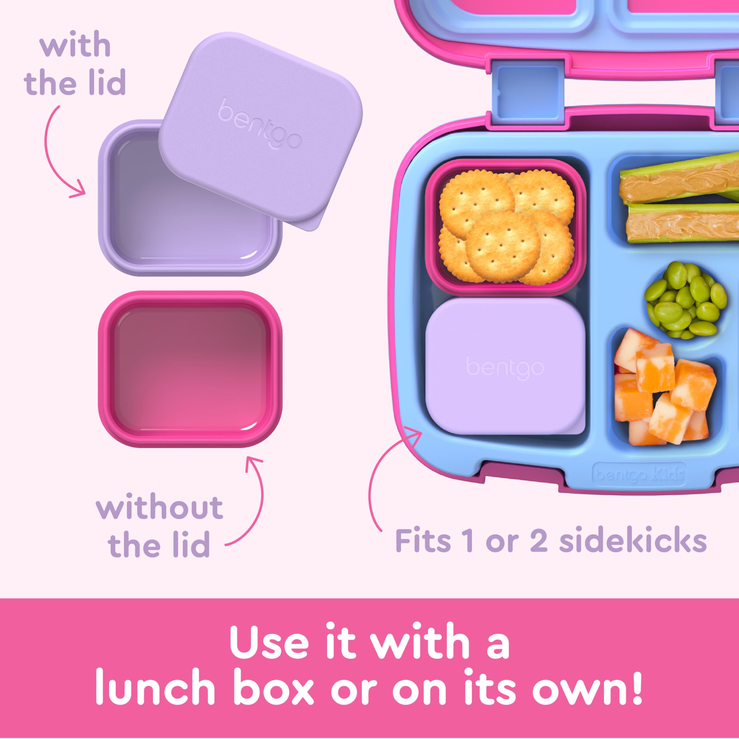 Bentgo Sidekicks are food-grade silicone safe for microwave, dishwasher and freezer use.