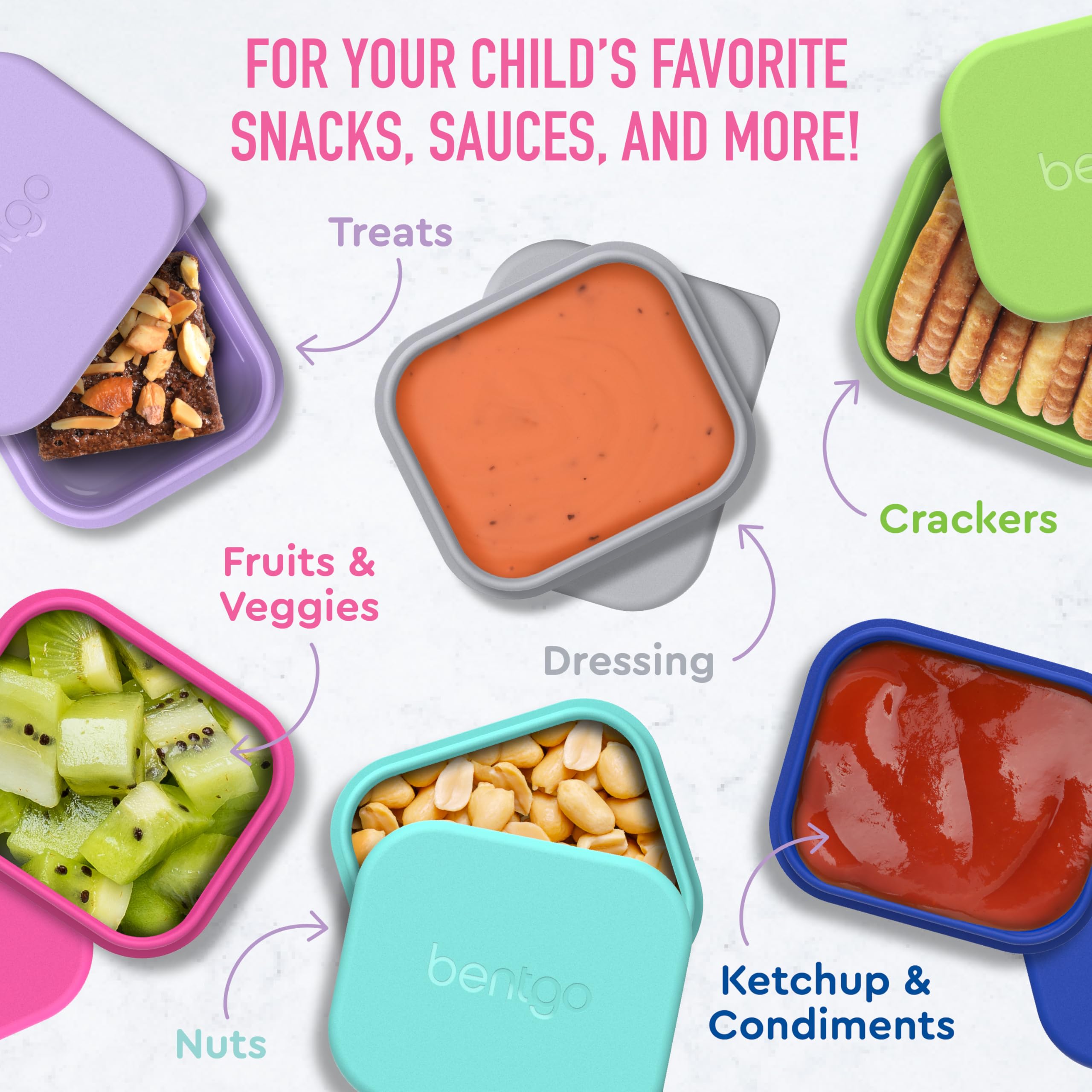 Bentgo Sidekicks leak-proof lid protects compartments and minimizes mess.