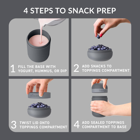 Bentgo Snack Cup dual sealing lid keeping foods fresh during use