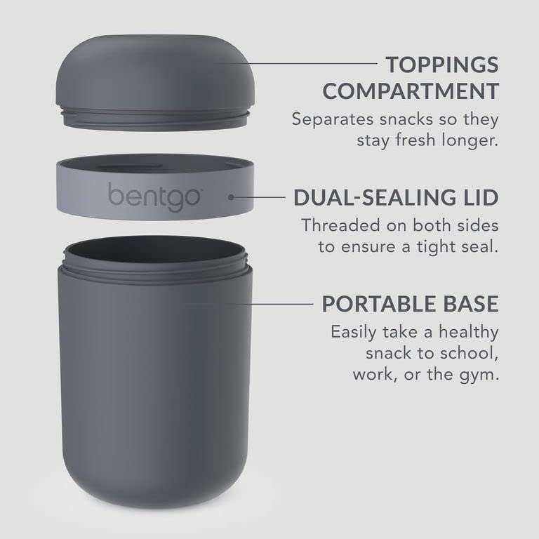 Bentgo Snack Cup leak proof assembly with lid oriented correctly