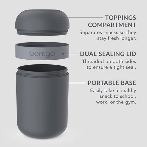 Bentgo Snack Cup leak proof assembly with lid oriented correctly