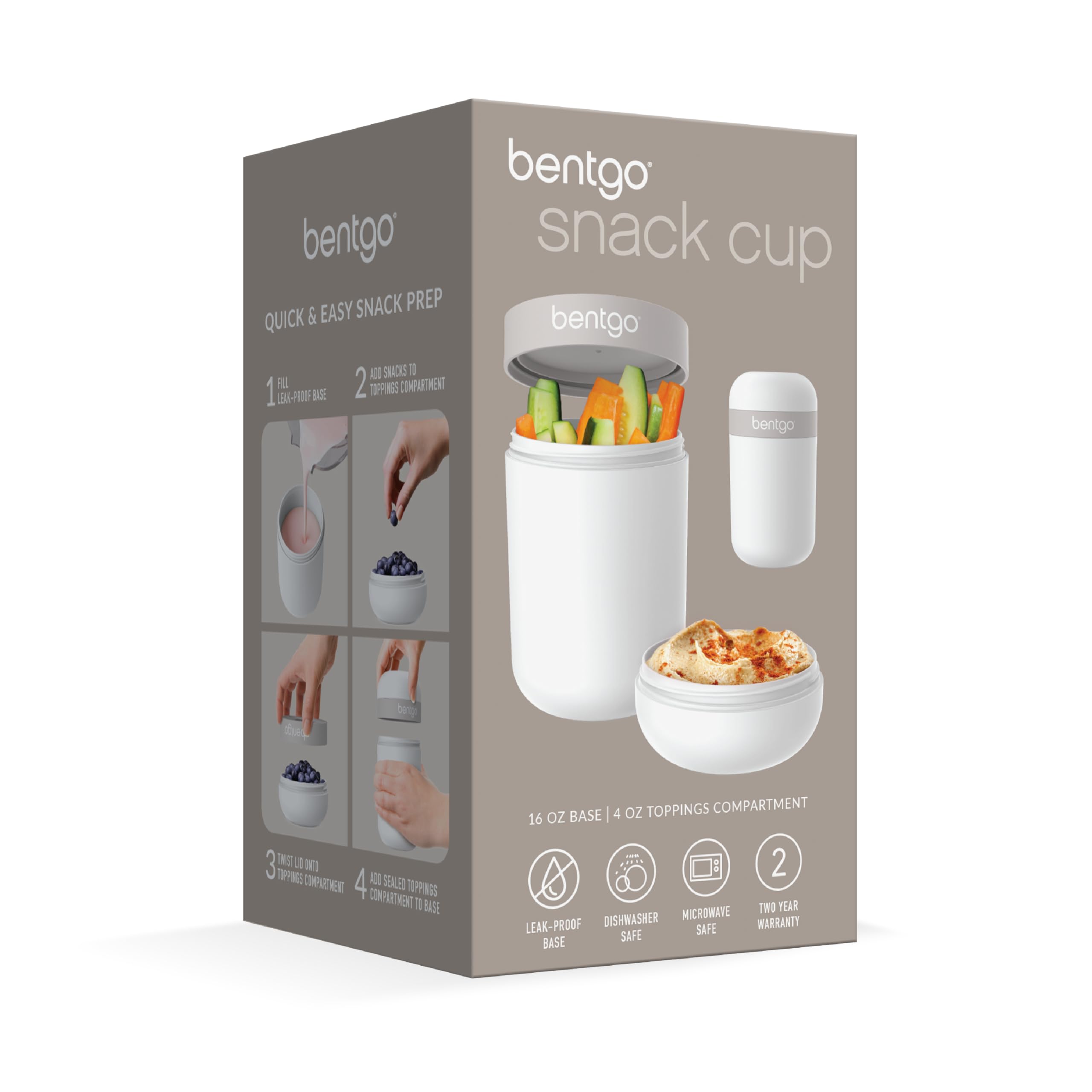 Bentgo Snack Cup use-case-breakfast-to-go shows ready-to-eat snacks.