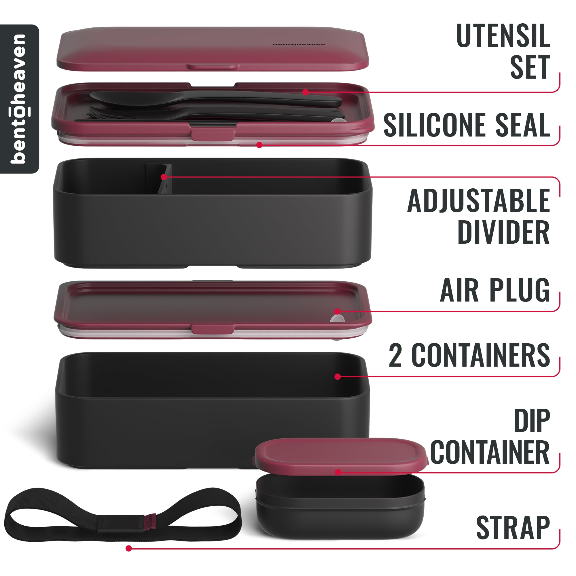 Bentoheaven divider and dip container keep sauces separate and meals organized.