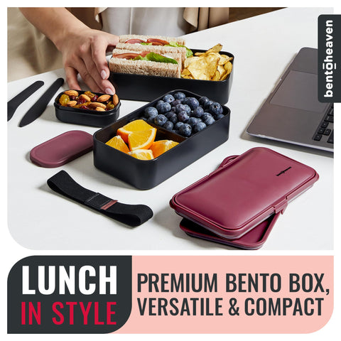 Bentoheaven leak-proof lid ensures mess-free lunches during daily commutes.