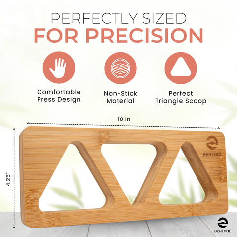 BENTOOL product image showing FDA-tested, food-safe bamboo mold for safe cooking.