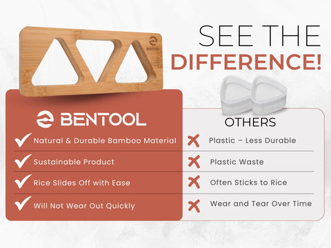 BENTOOL onigiri mold in use showing easy release for perfect rice balls.