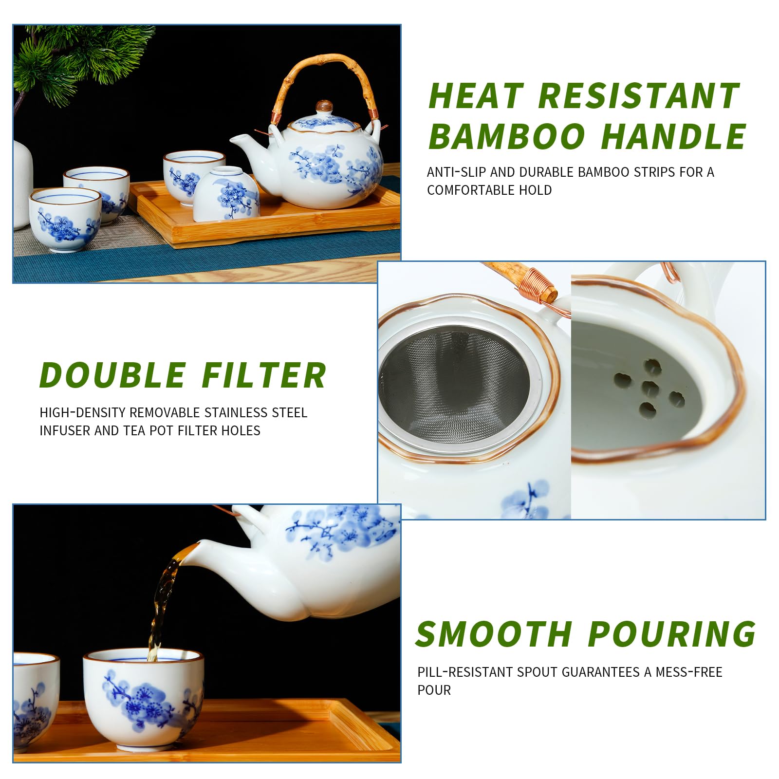 Beozinz bamboo tray complements the set for neat serving