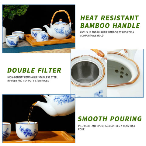 Beozinz bamboo tray complements the set for neat serving