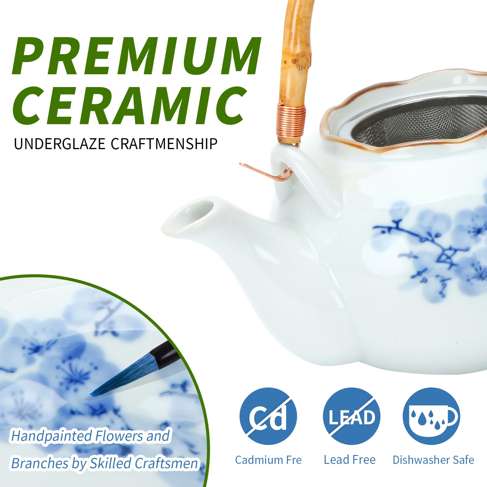 Beozinz blue and white teacups ideal for sharing tea moments