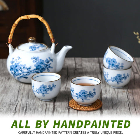 Beozinz close-up of hand-painted plum design on porcelain