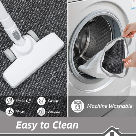 BEQHAUSE machine washable kitchen rug for easy cleanup