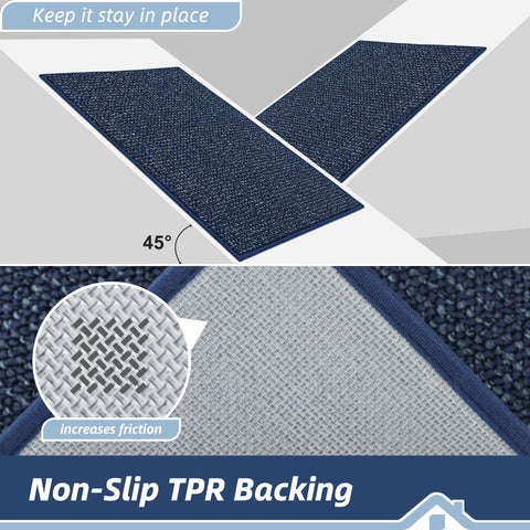 BEQHAUSE kitchen rug absorbs water and sauces while protecting your floors.