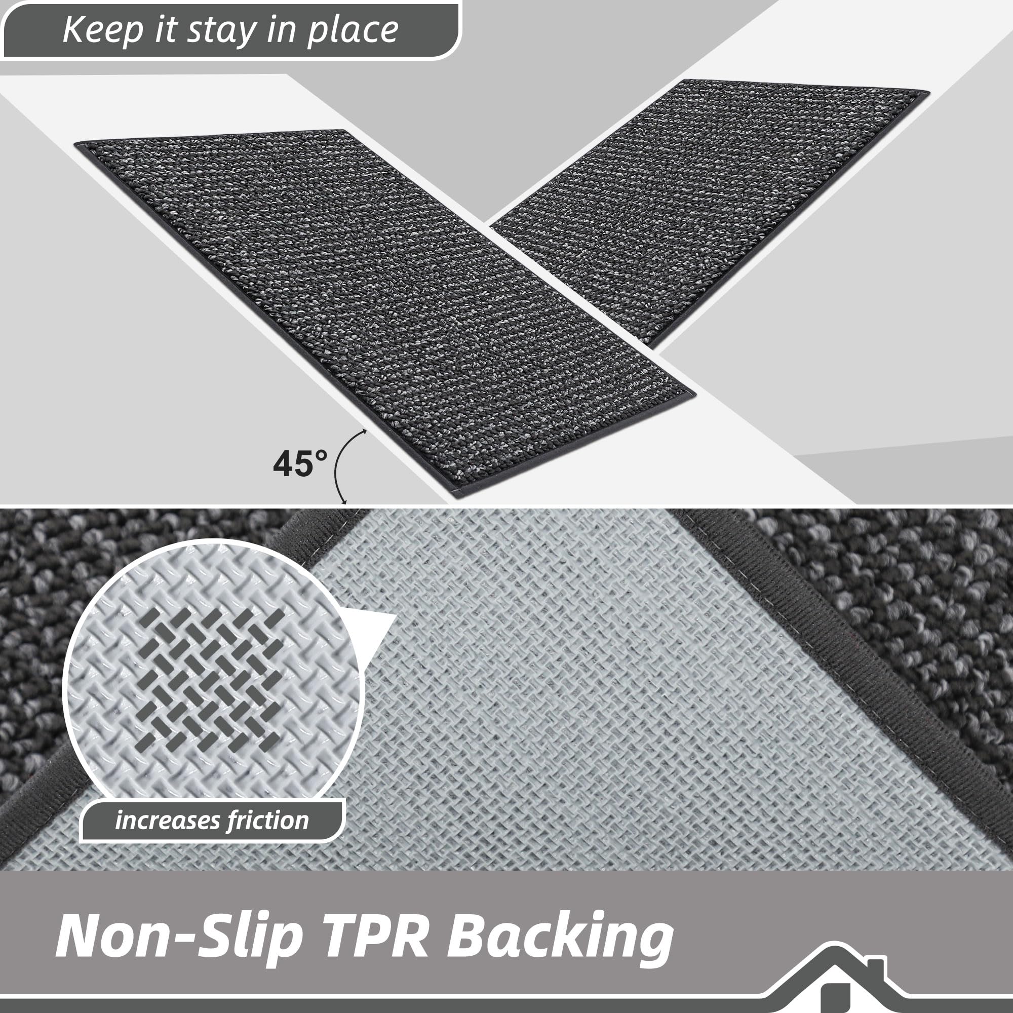 BEQHAUSE rug resists staining for a neat kitchen look