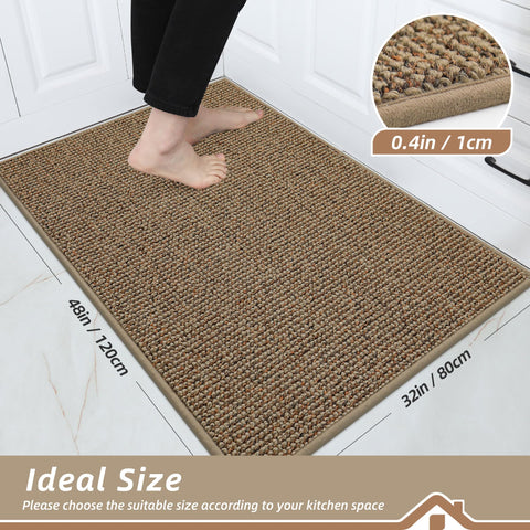 BEQHAUSE kitchen mat non-slip backing keeps floor safe.