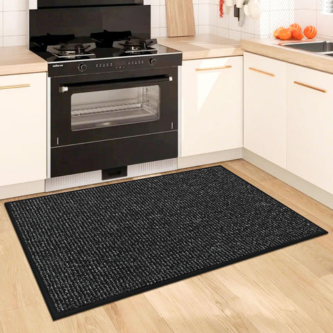 BEQHAUSE kitchen rug black color adds practical style to daily tasks.