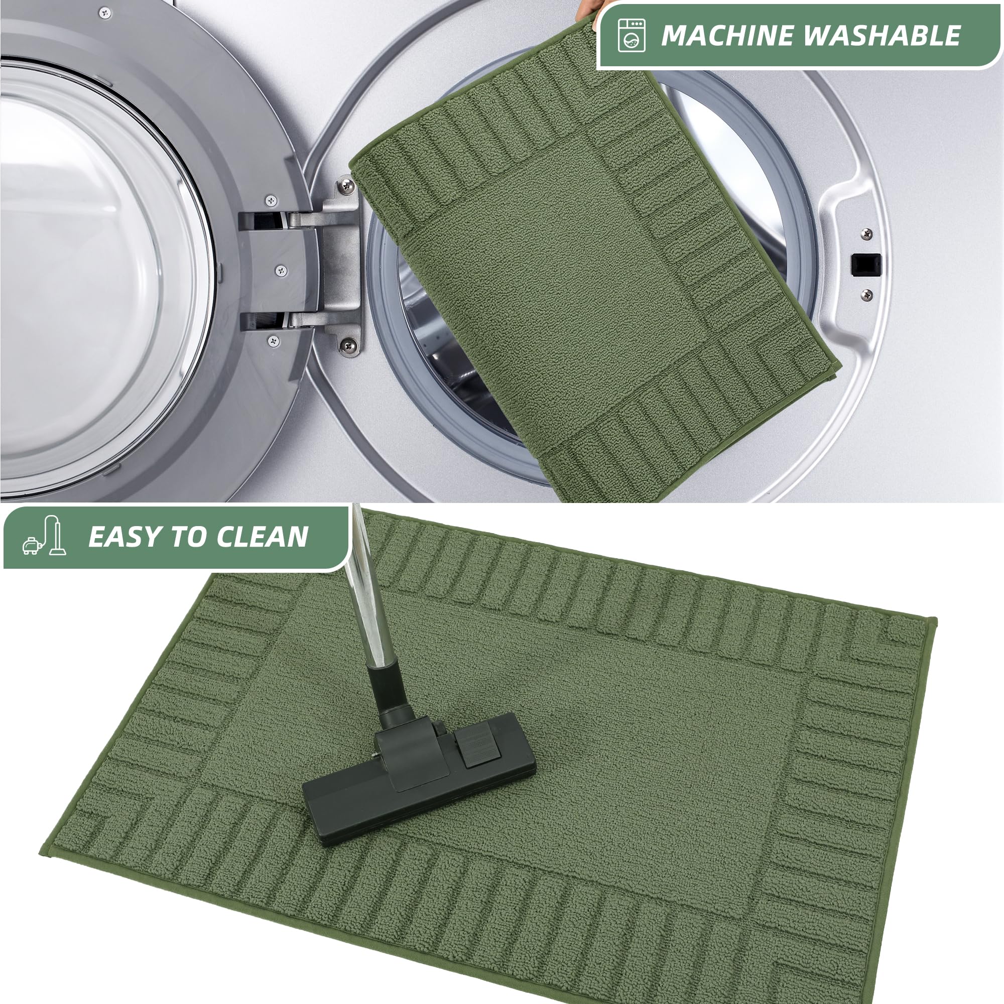 BEQHAUSE kitchen rug edge-locking-technology prevents fraying and maintains look