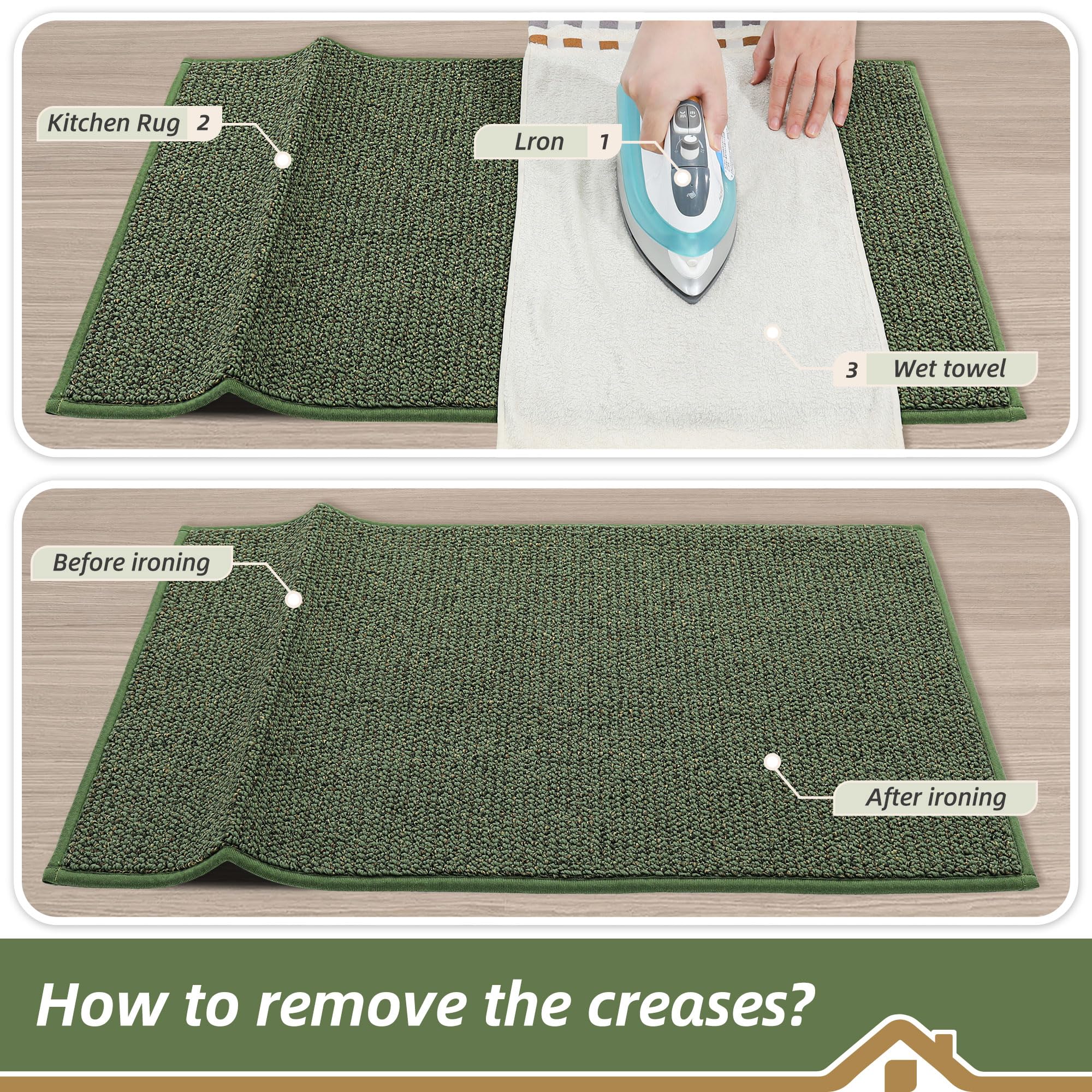 BEQHAUSE versatile rug suitable for kitchen, hallway, laundry and sink zones.