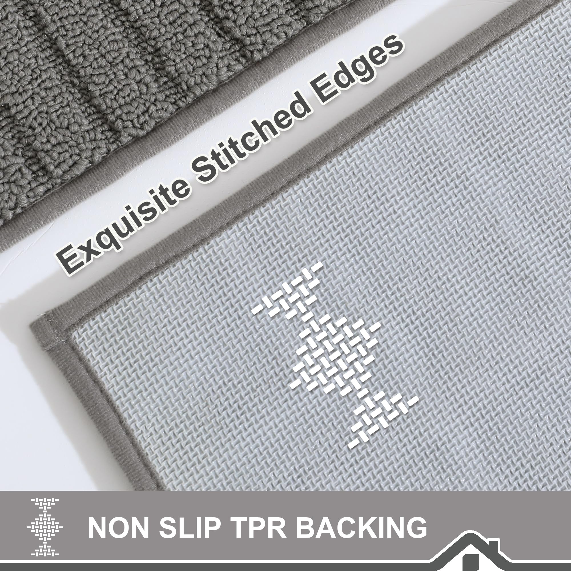 BEQHAUSE non-slip back keeps the mat in place on slick floors